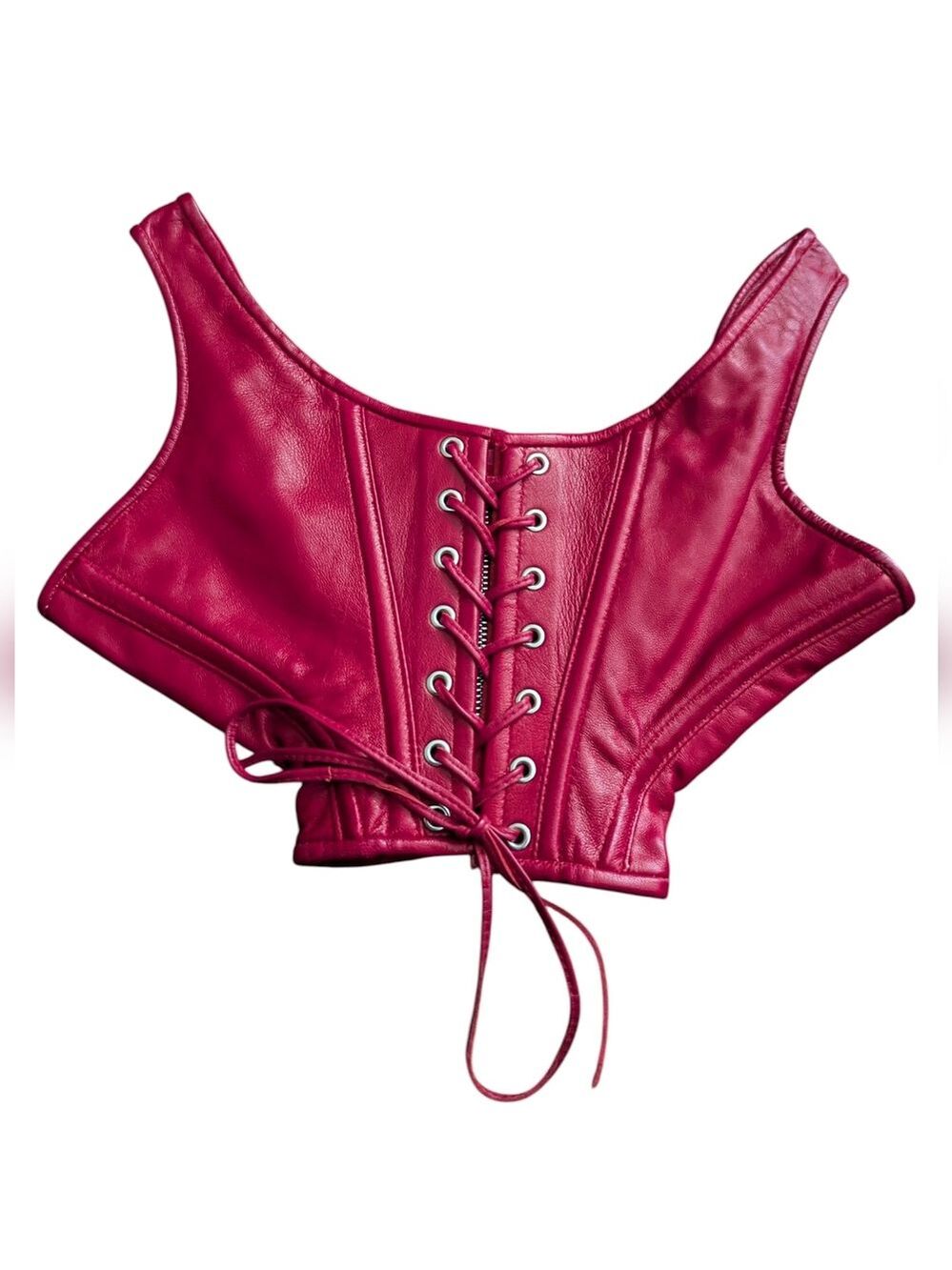 The North Bound Lace-Up Leather Corset Top